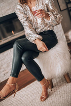 Women's Long Sleeve V-Neck Sequin Blouse 5