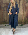 Women's Long Sleeve Wide Leg Two-Piece Set 1