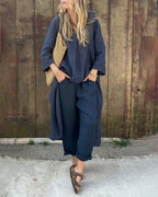 Women's Long Sleeve Wide Leg Two-Piece Set 1