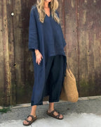 Women's Long Sleeve Wide Leg Two-Piece Set 2