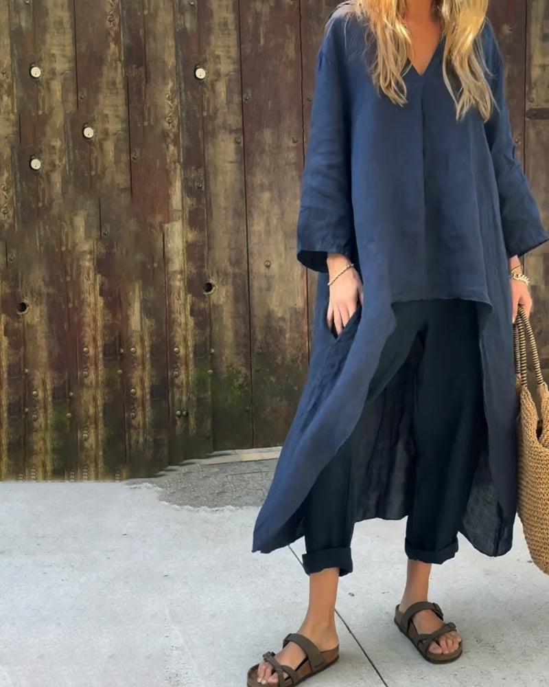 Women's Long Sleeve Wide Leg Two-Piece Set 4