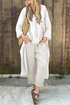 Women's Long Sleeve Wide Leg Two-Piece Set 5