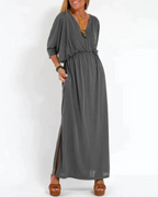 Women's Long Sleeveless Maxi Dress with Flowing Skirt 2