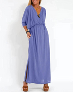 Women's Long Sleeveless Maxi Dress with Flowing Skirt 5