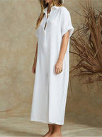 Women's Loose Fit Button-Down Cropped Jumpsuit 6