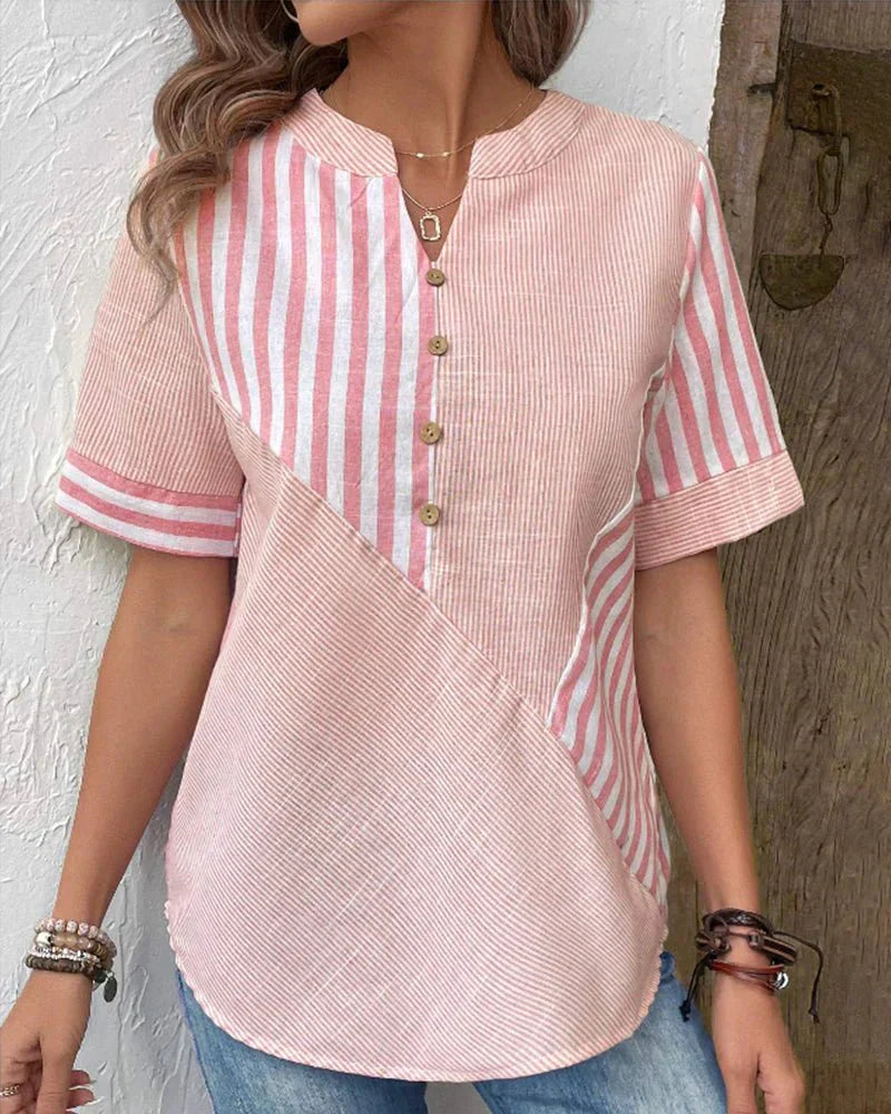 Women's Loose Fit Long Sleeve Printed Blouse with Tunic Length 5