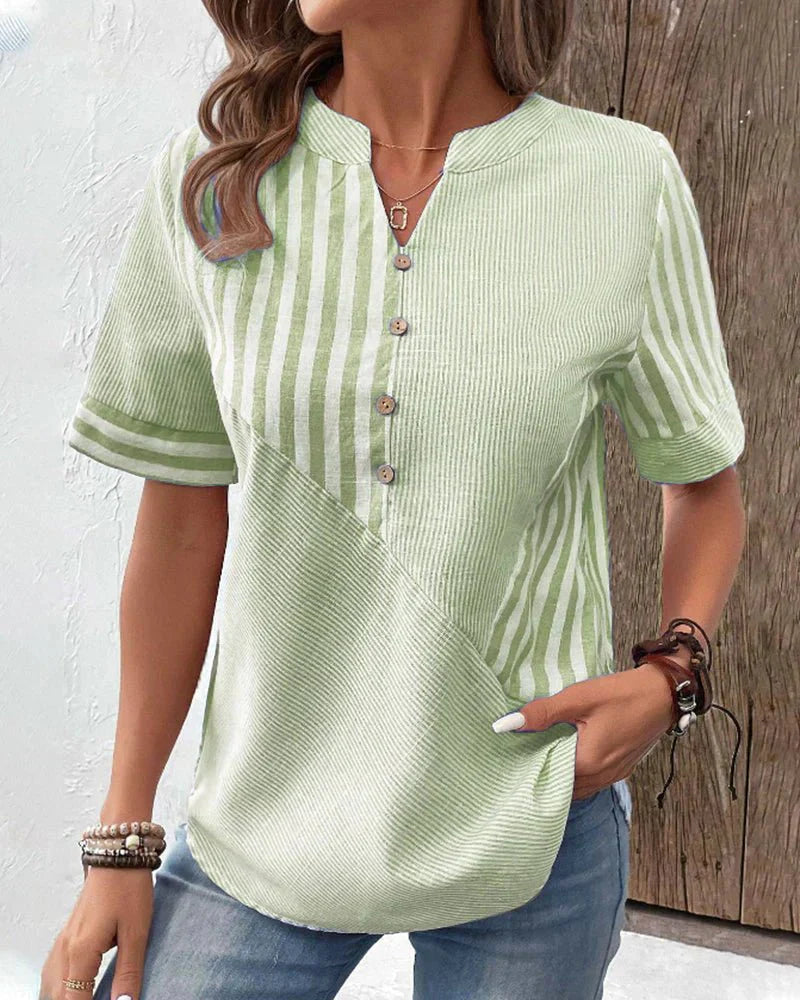 Women's Loose Fit Long Sleeve Printed Blouse with Tunic Length 6