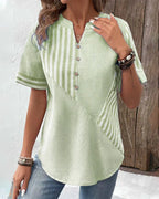 Women's Loose Fit Long Sleeve Printed Blouse with Tunic Length 7