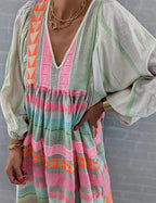 Women's Loose Fit Short Sleeve Dress with Round Neckline 4