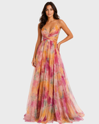 Women's Maxi Dress with Floral Print and Thin Straps 3
