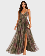 Women's Maxi Dress with Floral Print and Thin Straps 4