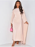 Women's Maxi Length Cape Dress with Flowing Sleeves 1