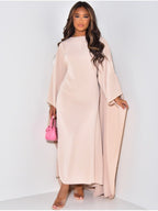 Women's Maxi Length Cape Dress with Flowing Sleeves 1