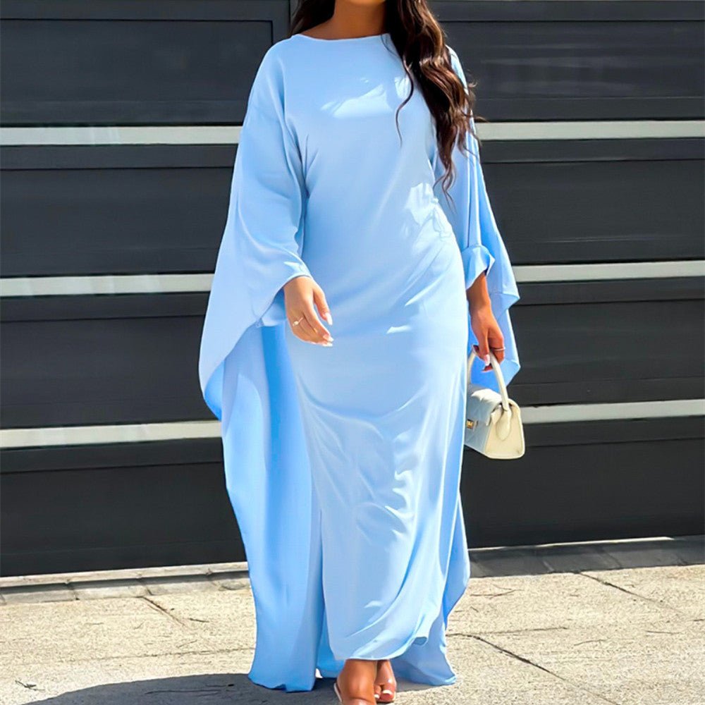 Women's Maxi Length Cape Dress with Flowing Sleeves 3