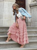 Women's Maxi Tulle Skirt with Elastic Waistband 8