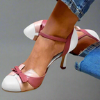 Women's Mid-Height Heeled Sandals with Ankle Strap and Round Toe 3
