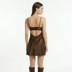 Women's Mini Slip Dress with Lace Detail and Adjustable Straps 2