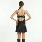 Women's Mini Slip Dress with Lace Detail and Adjustable Straps 9
