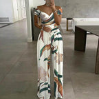 Women's Off-Shoulder Wide-Leg Jumpsuit with Wrap Bust Detail 2