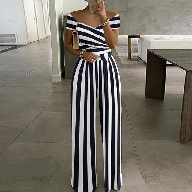 Women's Off-Shoulder Wide-Leg Jumpsuit with Wrap Bust Detail 3