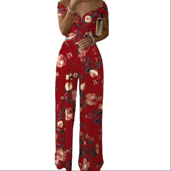 Women's Off-Shoulder Wide-Leg Jumpsuit with Wrap Bust Detail 4