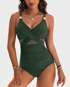 Women's One-Piece Swimsuit with Adjustable Straps 1