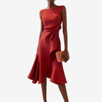 Women's One-Shoulder Midi Dress with Asymmetric Hemline 1
