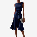 Women's One-Shoulder Midi Dress with Asymmetric Hemline 2