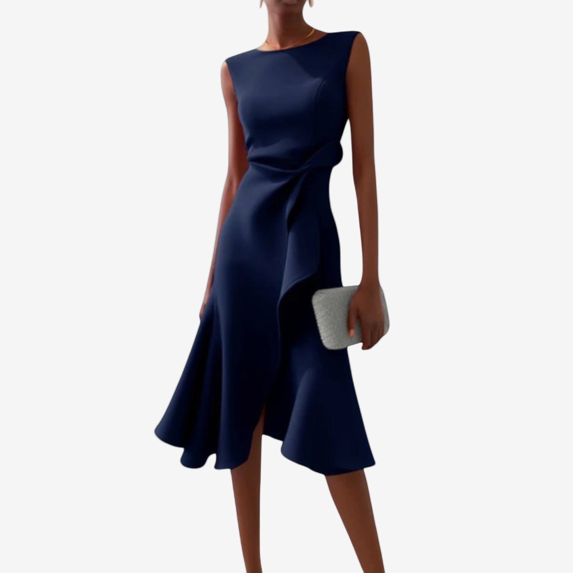 Women's One-Shoulder Midi Dress with Asymmetric Hemline 2