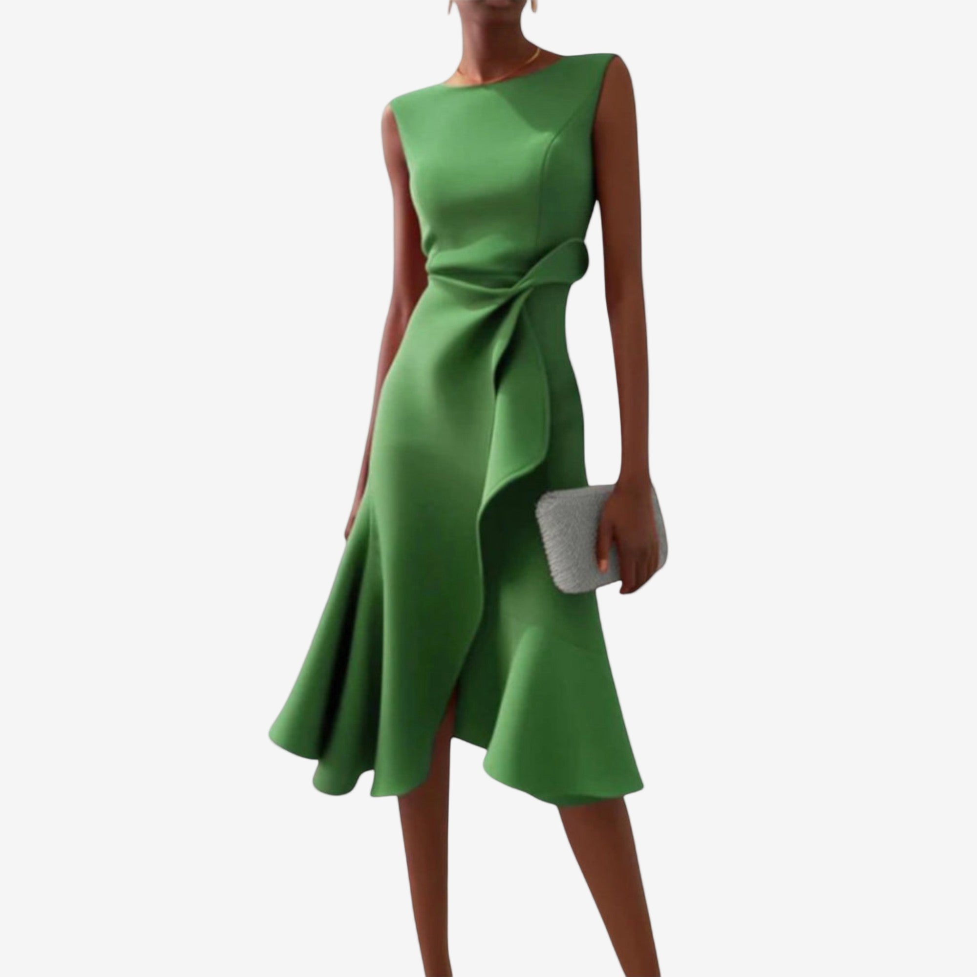 Women's One-Shoulder Midi Dress with Asymmetric Hemline 3