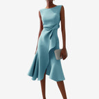 Women's One-Shoulder Midi Dress with Asymmetric Hemline 4
