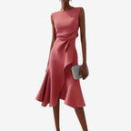 Women's One-Shoulder Midi Dress with Asymmetric Hemline 6