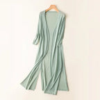 Women's Open Front Long Cardigan with Relaxed Fit 2