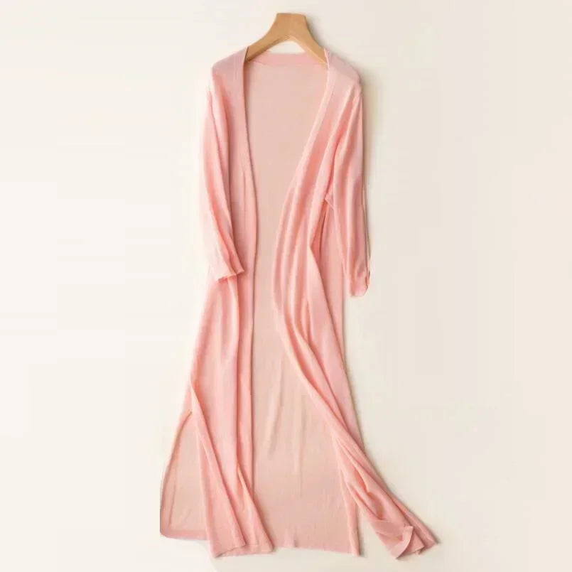 Women's Open Front Long Cardigan with Relaxed Fit 4