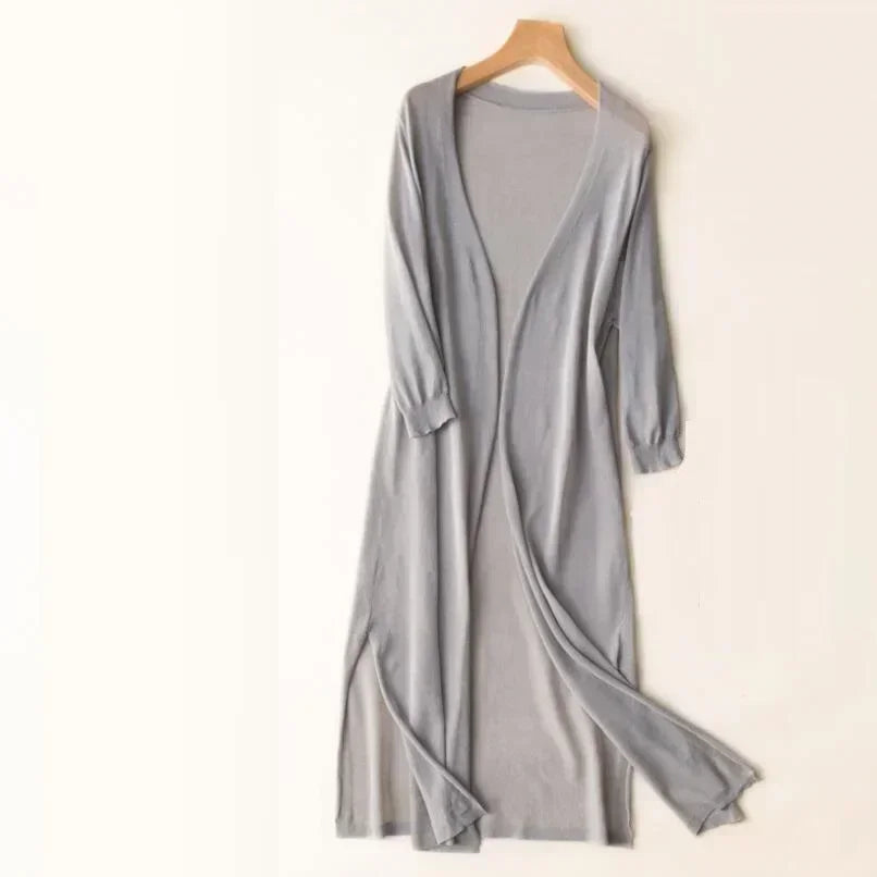 Women's Open Front Long Cardigan with Relaxed Fit 5