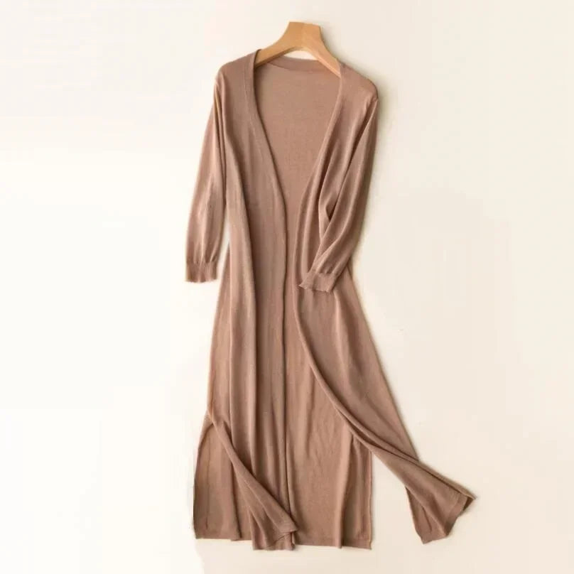 Women's Open Front Long Cardigan with Relaxed Fit 7