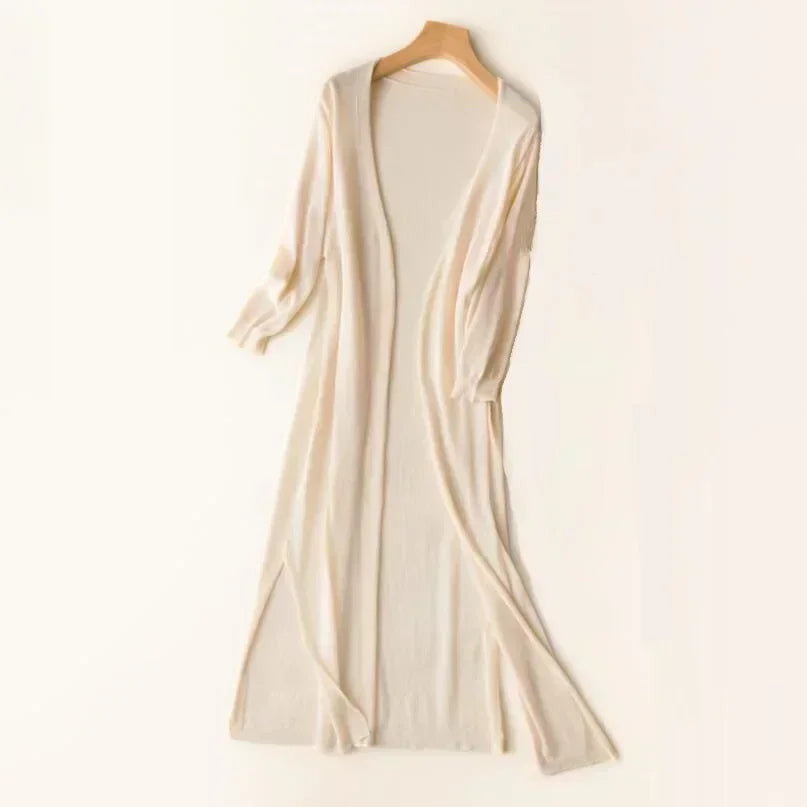 Women's Open Front Long Cardigan with Relaxed Fit 9