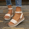 Women's Open Toe Platform Sandals with Adjustable Ankle Strap 1