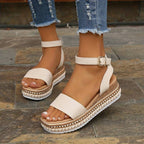 Women's Open Toe Platform Sandals with Adjustable Ankle Strap 1