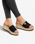 Women's Open Toe Platform Wedge Sandals with Espadrille Sole 1