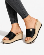 Women's Open Toe Platform Wedge Sandals with Espadrille Sole 5