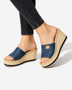 Women's Open Toe Platform Wedge Sandals with Espadrille Sole 8