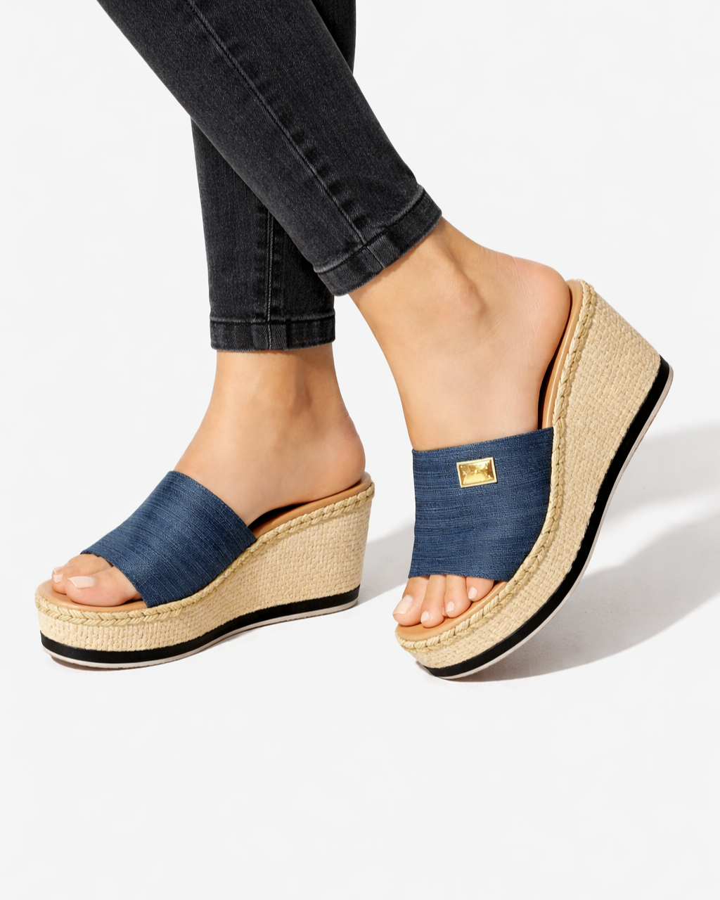 Women's Open Toe Platform Wedge Sandals with Espadrille Sole 8