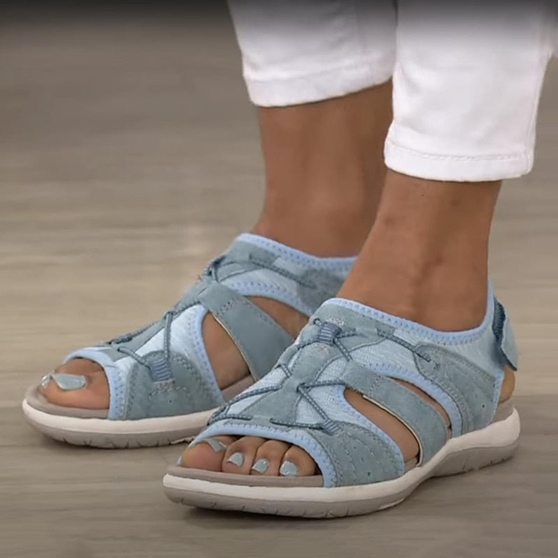 Women's Open Toe Sandals with Adjustable Straps and Bungee Closure 12