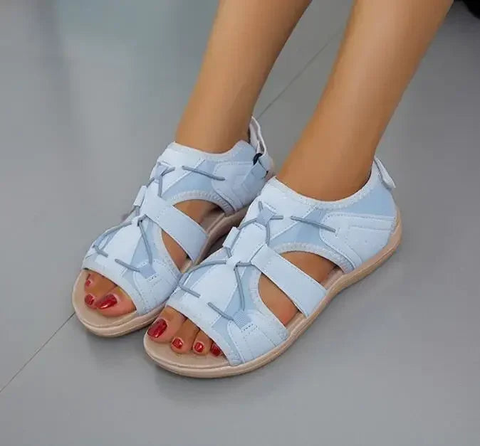 Women's Open Toe Sandals with Adjustable Straps and Bungee Closure 13