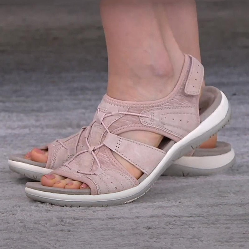 Women's Open Toe Sandals with Adjustable Straps and Bungee Closure 14