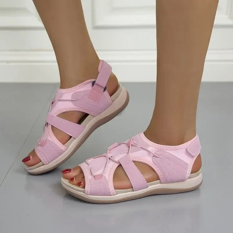Women's Open Toe Sandals with Adjustable Straps and Bungee Closure 17