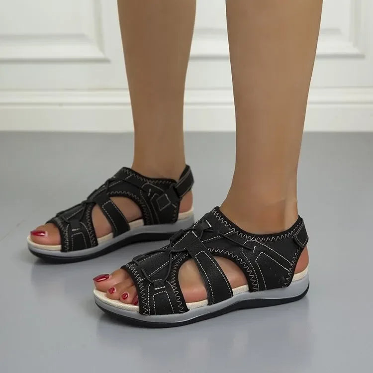 Women's Open Toe Sandals with Adjustable Straps and Bungee Closure 21