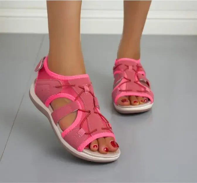 Women's Open Toe Sandals with Adjustable Straps and Bungee Closure 24