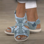 Women's Open Toe Sandals with Adjustable Straps and Bungee Closure 5